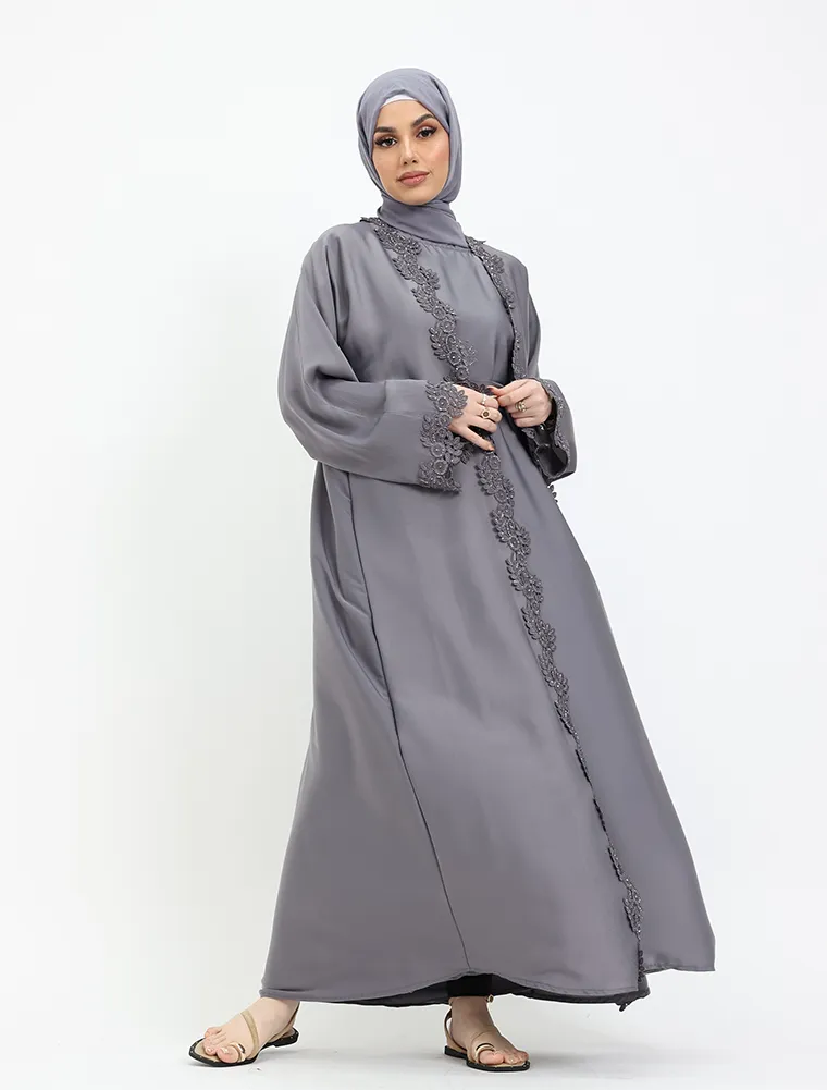 Grey 2 Piece Amara Abaya